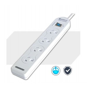GENERIC PAD-131P Sansai 4 Way Basic Powerboard (131P) with Master Switch Overload Protecte Reset button Indicator Light 100CM Lead 240VAC 10A