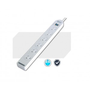 GENERIC PAD-137P Sansai 6-Way Power Board (137P) with Master Switch Overload Protecte Reset button Indicator Light 100CM Lead 240VAC 10A