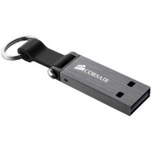Corsair Flash Voyager Mini 32GB USB 3.0 Flash Drive Compact Durable Brushed Aluminum Housing with Rubber Strap Metal Loop Key Ring ~CMFVV3-32GB