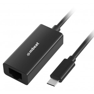 MBEAT MB-CGL-1K USB-C Gigabit Ethernet Adapter - Black Fast and secure RJ45, up to 1000Mbps speed. Plug-and-play Compact and lightweigh Weight: 23g
