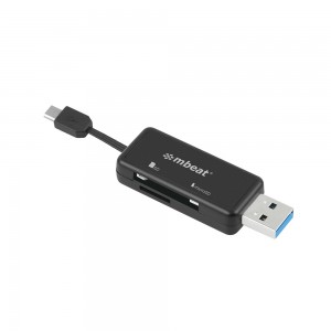 mbeat Ultra Dual USB Reader - USB 3.0 Card Reader plus Micro USB 2.0 OTG Reader - USB 3.0 SD/Micro SD card reader for PC/MAC.