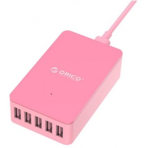 ORICO 40W 5 x Port 2.4A Smart Desktop Charger - Pink