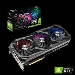 ASUS nVidia GeForce ROG-STRIX-RTX3090-O24G-GAMING RTX 3090 24GB OC Ampere SM, 2nd Gen RT Cores, 3rd Gen Tensor Cores, Military Grade Capacitors