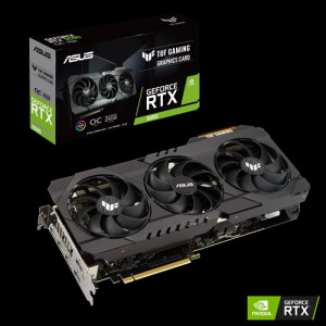ASUS nVidia GeForce TUF-RTX3090-O24G-GAMING RTX 3090 24G Ampere SM, 2nd Gen RT Cores, 3rd Gen Tensor Cores, Military Grade Capacitors