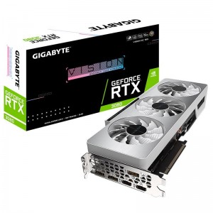 Gigabyte nVidia GeForce RTX 3080 VISION OC 10G LHR GDDR6X Video Card, 1800 MHz Core Clock, PCI-E 4.0, 3x DisplayPort 1.4a, 2x HDMI 2.1