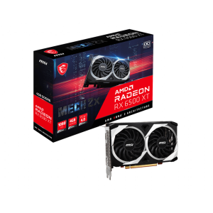 MSI AMD Radeon RX 6500 XT MECH 2X 4G OC Video Card, PCI-E 4.0, 2825 MHz Boost Clock, 2685MHz Game Clock, 1x DisplayPort 1.4, 1x HDMI 2.1