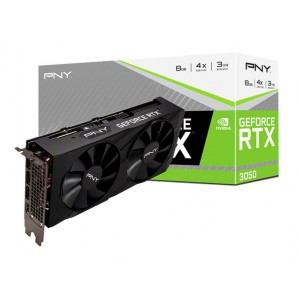 PNY nVidia GeForce RTX 3050 8GB VERTO Dual Fan Edition XLR8 Gaming 1552/1777MHz 130W 14Gbps 8K@60Hz 3xDP 1xHDMI 4xDisplays Graphic Card