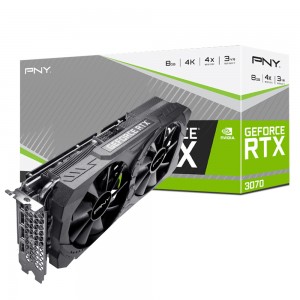 PNY nVidia GeForce RTX 3070 8GB RGB XLR8 Gaming UPRISING Dual Fan LHR 5888 Cuda 14Gbps 1500/1725MHz 8K@60Hz 3xDP 1xHDMI 4xDisplays (not TI)