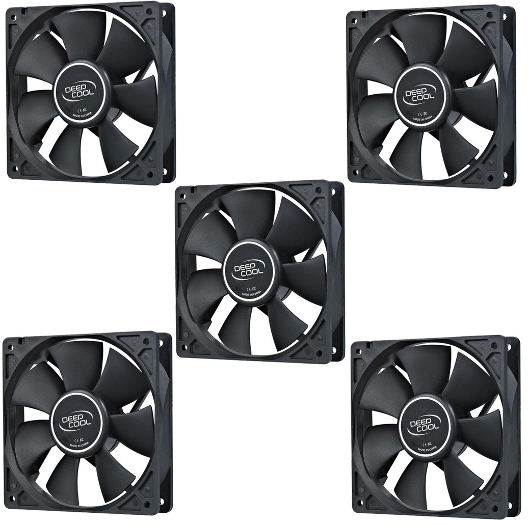 Deepcool 120mm Hydro Bearing Case Fan 3 Pin Molex Connector 5 Pack