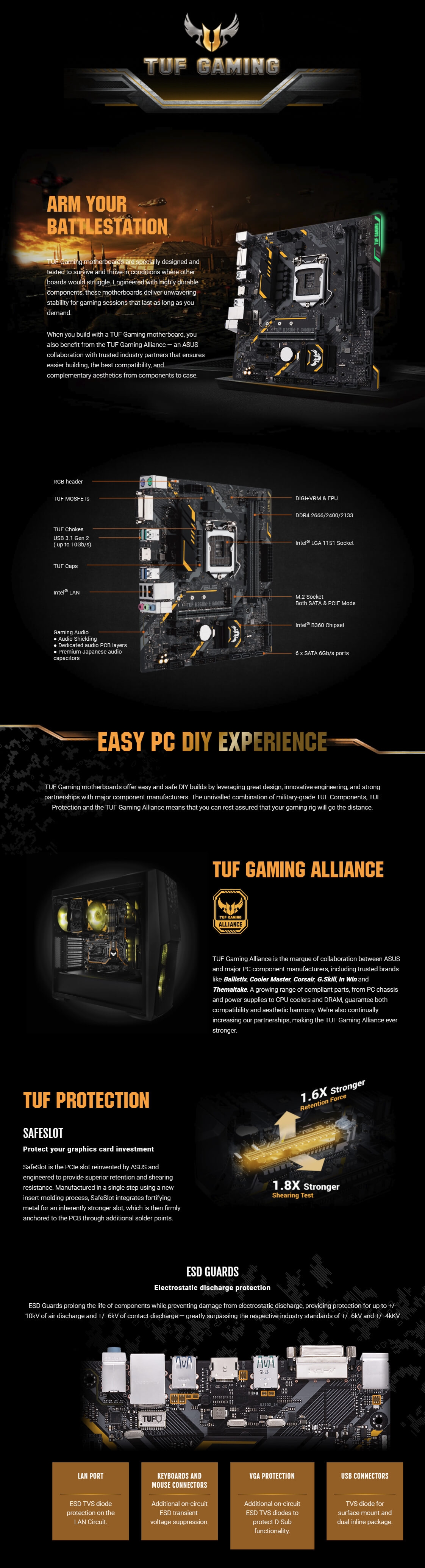 ASUS TUF B360ME GAMING mATX Motherboard PC MEAL